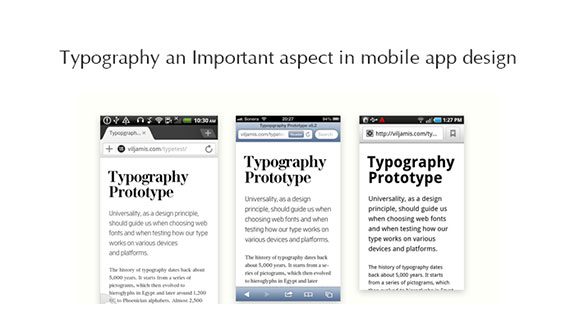 Typography on mobile apps