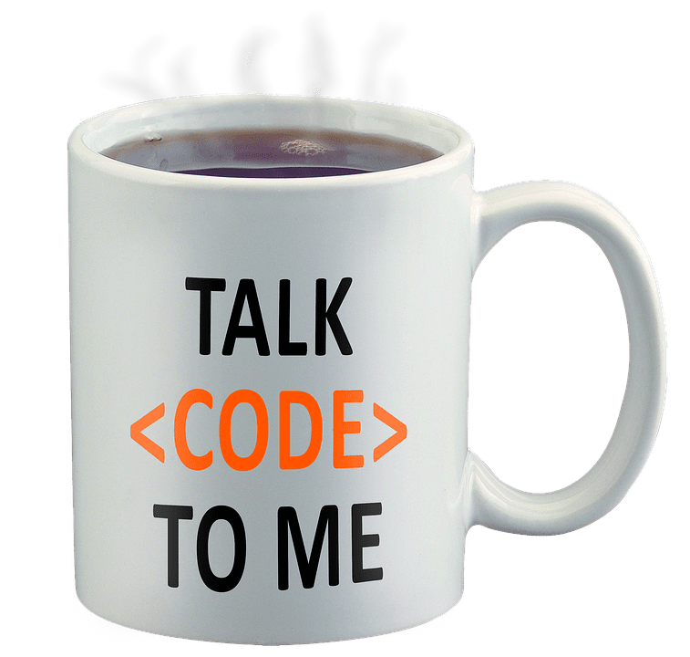 Coffee mug with Talk to me