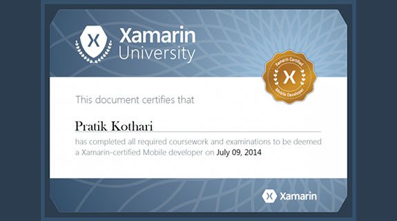 Xamarin certified mobile developer