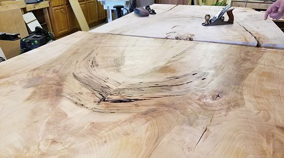 Wooden conference table