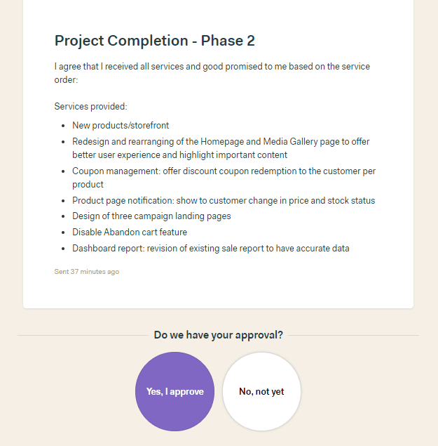 Project completion screenshot