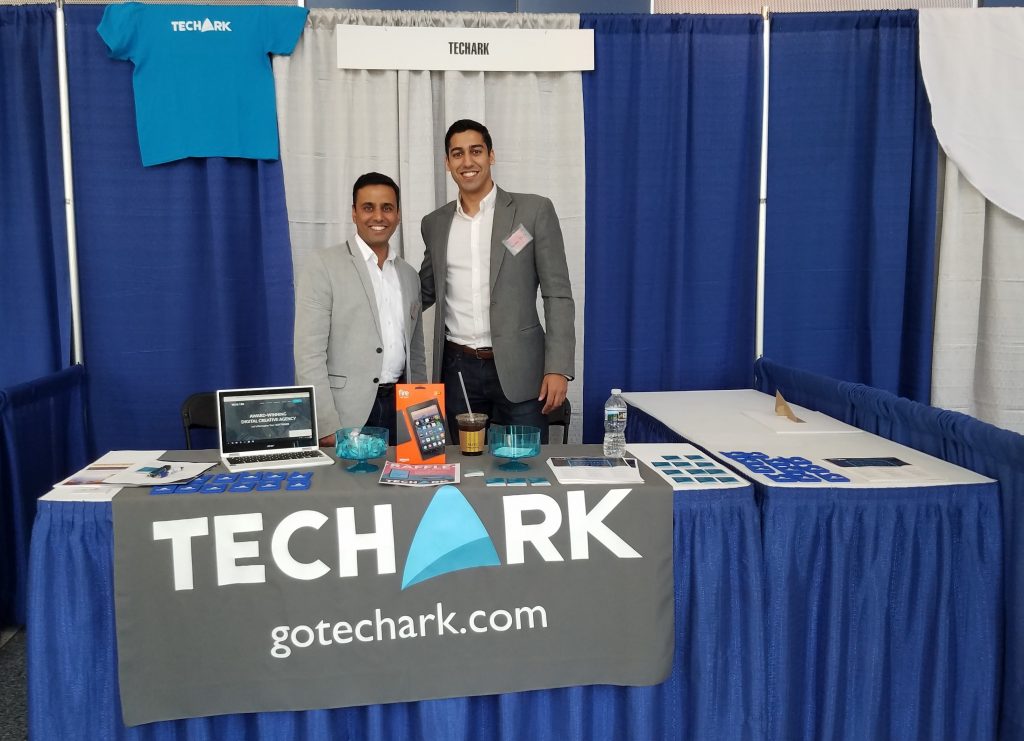 b20180421_145231. TechArk CEO and team member in booth